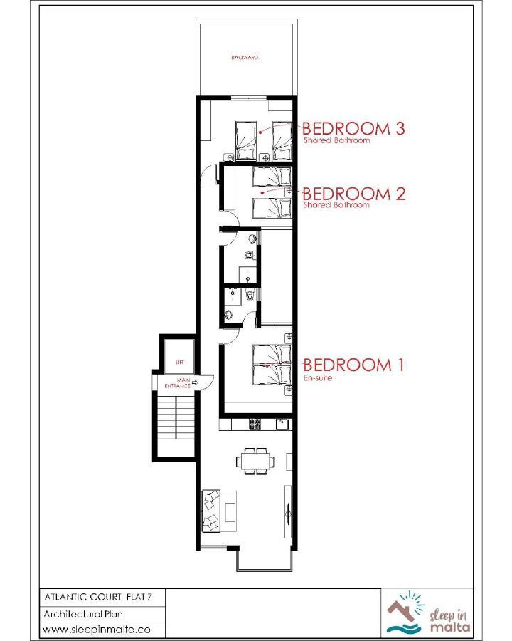 F7 Room 2, Private Bedroom Two Single Beds Shared Bathroom In Shared Flat Msida Exteriör bild